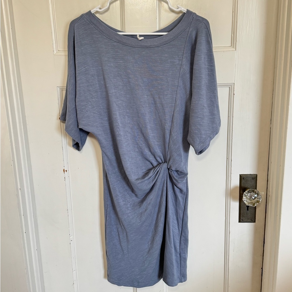Anthropologie‎ Daily Practice blue side twist t-shirt dress size small
